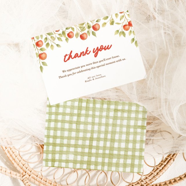 Äpplet på vår Öga höstfälla för barn Tack Kort (Skapare uppladdad)