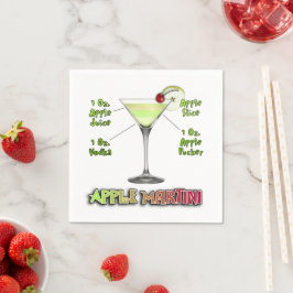 Appletini alias Apple Martini Cocktail Recipe Art Pappersservett