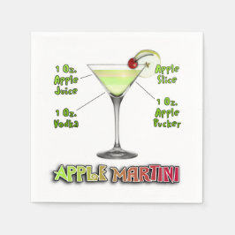 Appletini alias Apple Martini Cocktail Recipe Art Pappersservett
