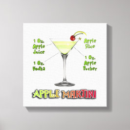 Appletini - Apple Martini Cocktail Recipe 12"x12" Canvastryck