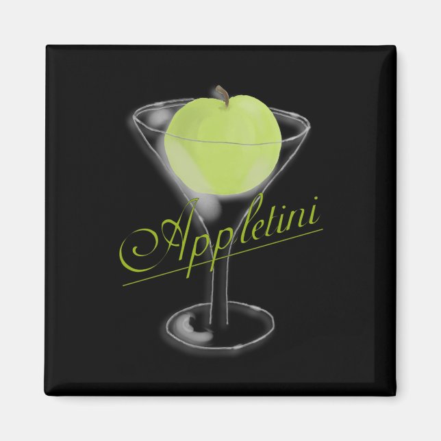 Appletini Grönt Apple Magnet (Framsidan)
