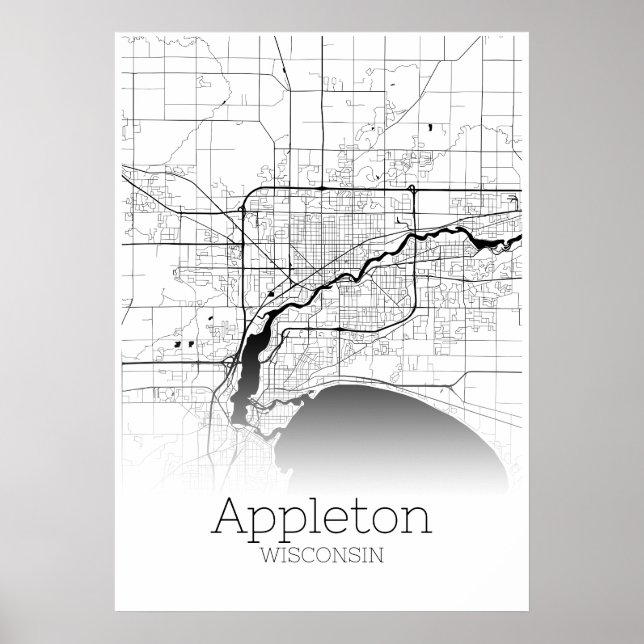 Appleton Karta - Wisconsin - City Karta Poster (Framsidan)