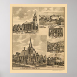 Appleton, MN Panoramic Karta - 1874 Poster