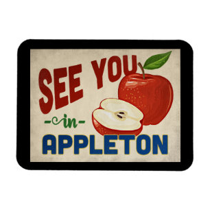 Appleton Wisconsin Apple - Vintage resor Magnet