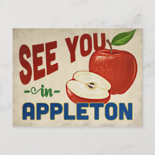 Appleton Wisconsin Apple - Vintage resor Vykort