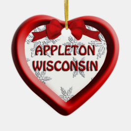 Appleton Wisconsin Heart-julprydnad Julgransprydnad Keramik