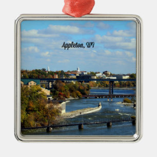 Appleton, Wisconsin landskapsfoto Julgransprydnad Metall
