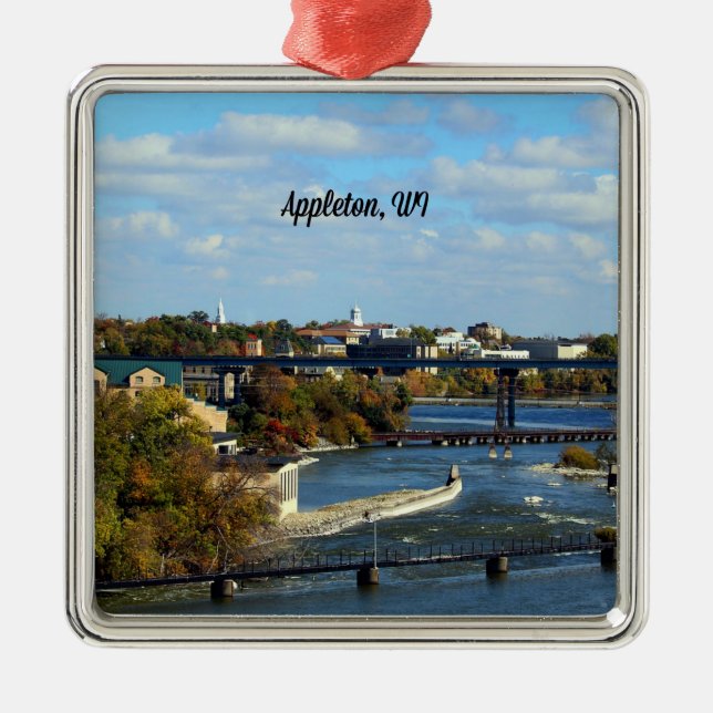 Appleton, Wisconsin landskapsfoto Julgransprydnad Metall (Framsidan)