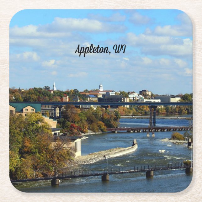 Appleton, Wisconsin landskapsfotografi Underlägg Papper Kvadrat (Framsidan)