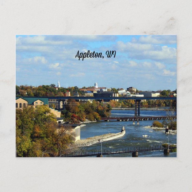 Appleton, Wisconsin liggande foto Vykort (Framsida)