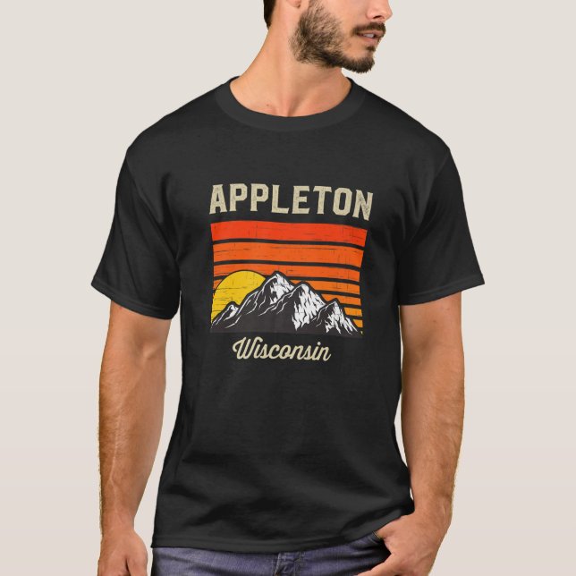 Appleton Wisconsin Retro City State USA T Shirt (Framsida)