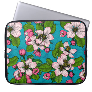 Äpplets blommar för turkos laptop fodral