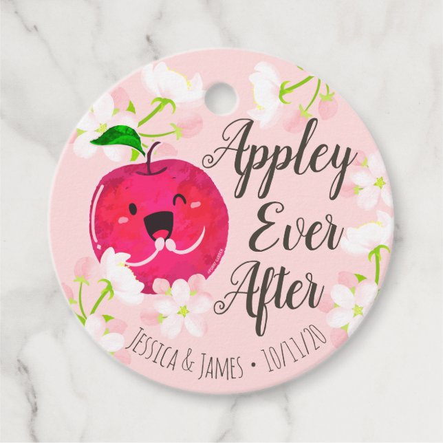 Appley Alltid efter - Apple Pun Gåvor Etiketter (Framsida)