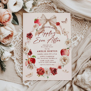 Appley Ever After Blommig Bröllopsdusch Inbjudningar