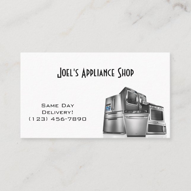 Appliance Shop, Installation, Reparation Visitkort (Framsida)
