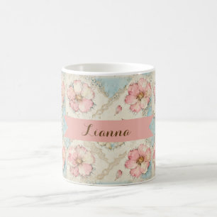 Applikation Blommig Lappteknik Kaffemugg