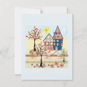 Applique, hus, by inbjudningar