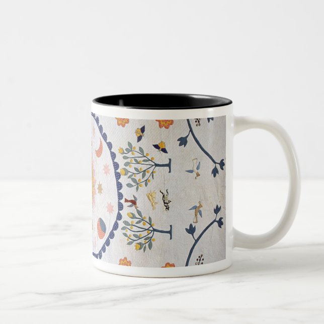 Applique täcket med solen, månen, stjärnor Två-Tonad mugg (Höger)