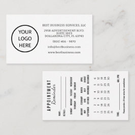 Appointment Reminder Calendar Business Card Visitkort