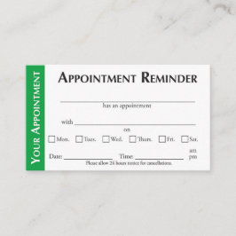 Appointment Reminder Cards - Green
