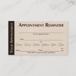 Appointment Reminder Cards - Kraft Color