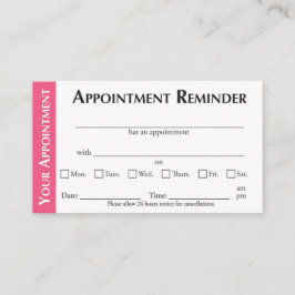 Appointment Reminder Cards - Pink