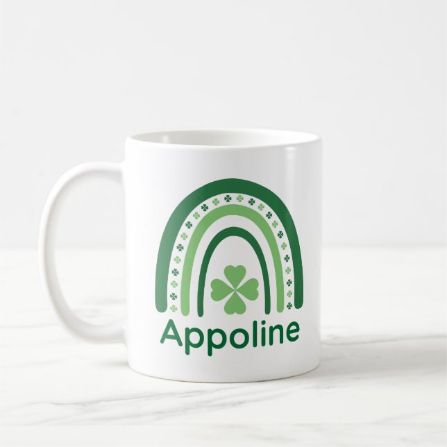 Appoline Namn Klöver Boho Rainbow Kaffemugg (Vänster)