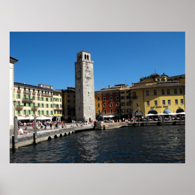Apponale Torn och hamnen i Riva del Garda. Poster (Framsidan)