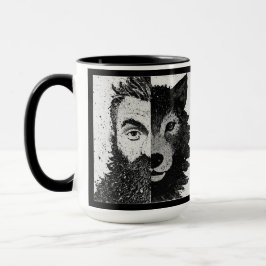 Approachable Wolf : Half Wolf Mug Mugg