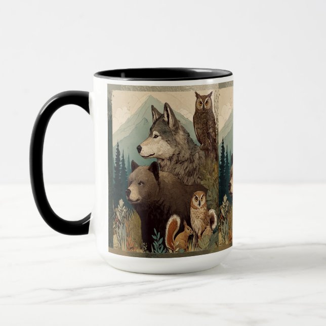 Approachable Wolf : Wilderness Mug Mugg (Vänster)