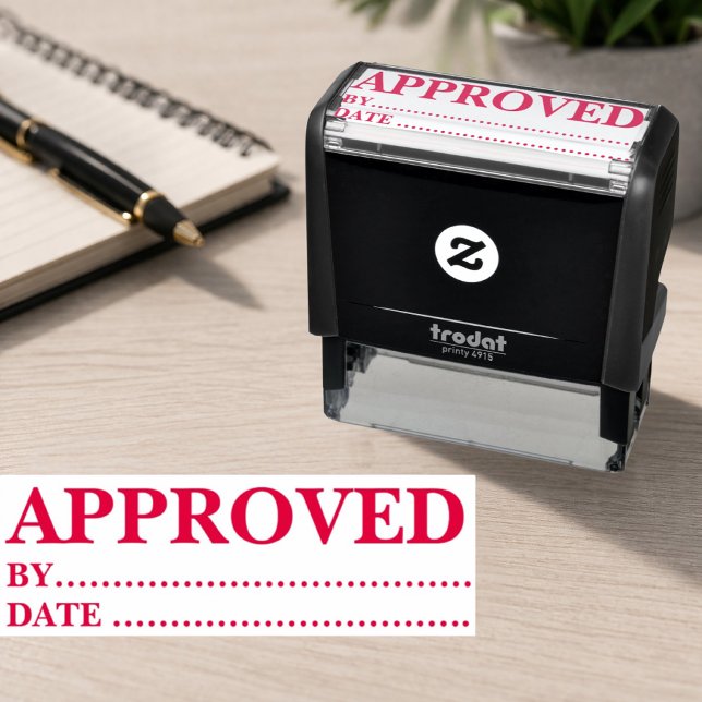 Approved w/by Date Line Self-Inking Office Rubber  Självfärgande Stämpel (Skapare uppladdad)
