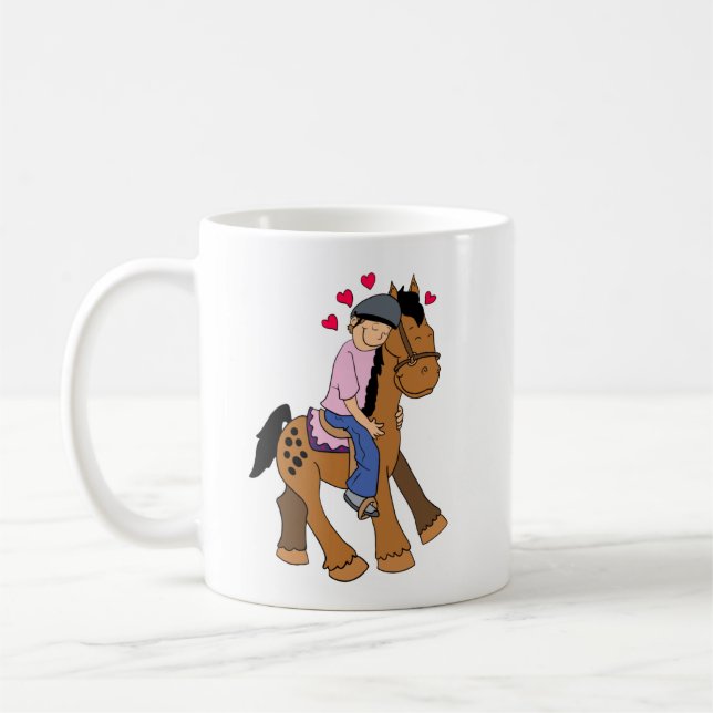 Appy Horse Rider med Rosa Shirt - Mugg (Vänster)