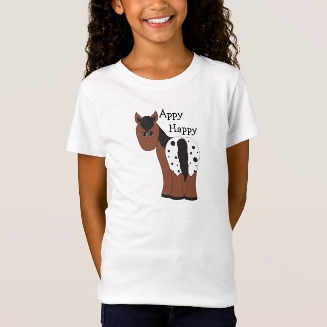 Appy Lycklig Blanket Appaloosa Horse T-Shirt (Framsida)