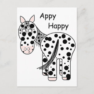 Appy Lycklig - Leopard Appaloosa Vykort