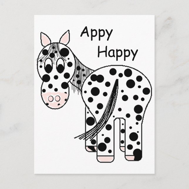 Appy Lycklig - Leopard Appaloosa Vykort (Framsida)