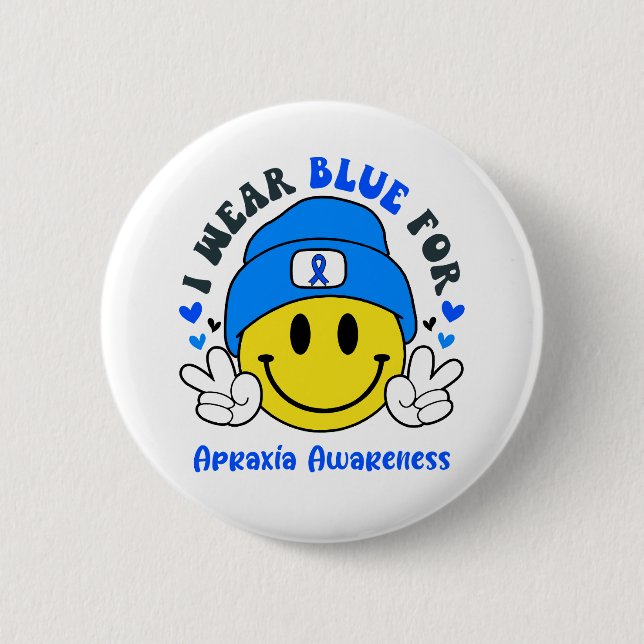 Apraxia Awareness Ribbon Support-gåvor Knapp (Framsida)