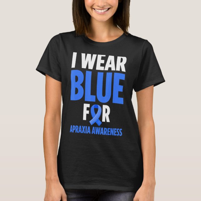 Apraxia Awareness Survivor Bära Warrior T Shirt (Framsida)