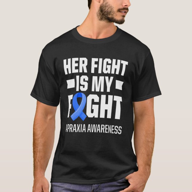 Apraxia Awareness Survivor Fight Warrior 4 T Shirt (Framsida)