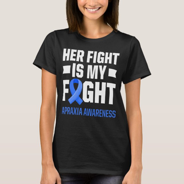 Apraxia Awareness Survivor Fight Warrior 6 T Shirt (Framsida)