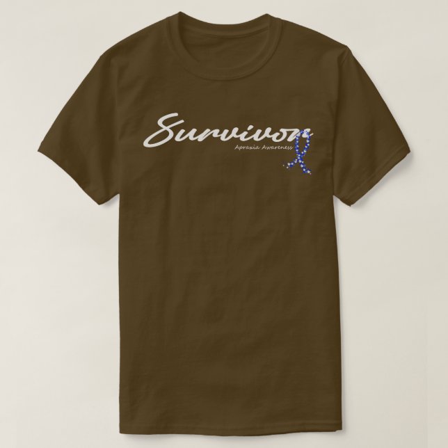 Apraxia Awareness Survivor Glitter Ribbon Hope for T Shirt (Design framsida)