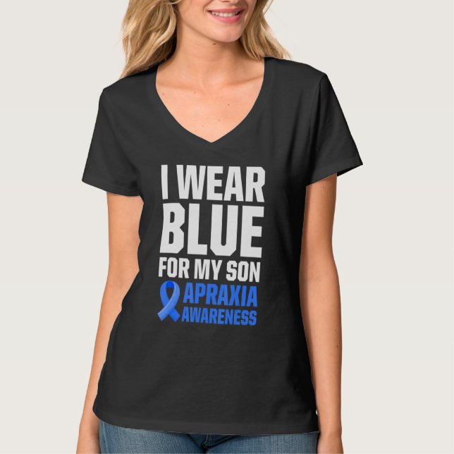 Apraxia Awareness Survivor Wear Warrior 4 T Shirt (Framsida)