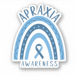 Apraxia Blue Rainbow Ribbon Awareness Klistermärken
