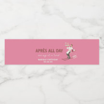 Après All Day Födelsedags Rosa Vattenflaska Etiket