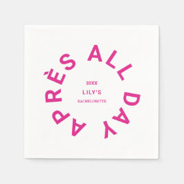 Après All Day Hot Pink Skojare Avskedsfest Skidpar Pappersservett