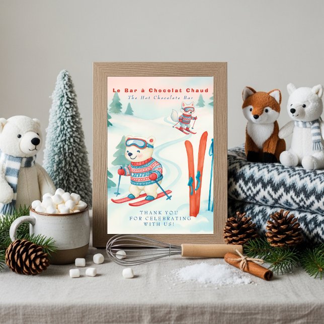 Après Bébé SKi Baby Boho Varm Choklad Bar Skylt  Inbjudningar (Après Bébé SKi Baby Boho Hot Chocolate Bar Sign)