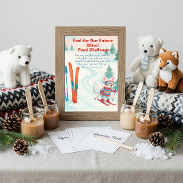 Après Bébé ski  Baby Food Challenge Game Sign  Inbjudningar