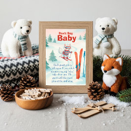 Après Bébé Ski Baby Säga Inte Baby Spel Skylt Inbjudningar