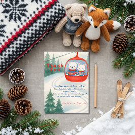 Après Bébé Ski Baby Woodland animals Thank You  Inbjudningar