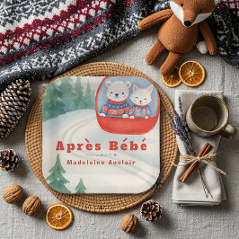 Après Bébé ski woodland animals winter baby shower