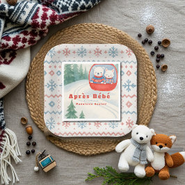 Après Bébé ski woodland animals winter baby shower Pappersservett
